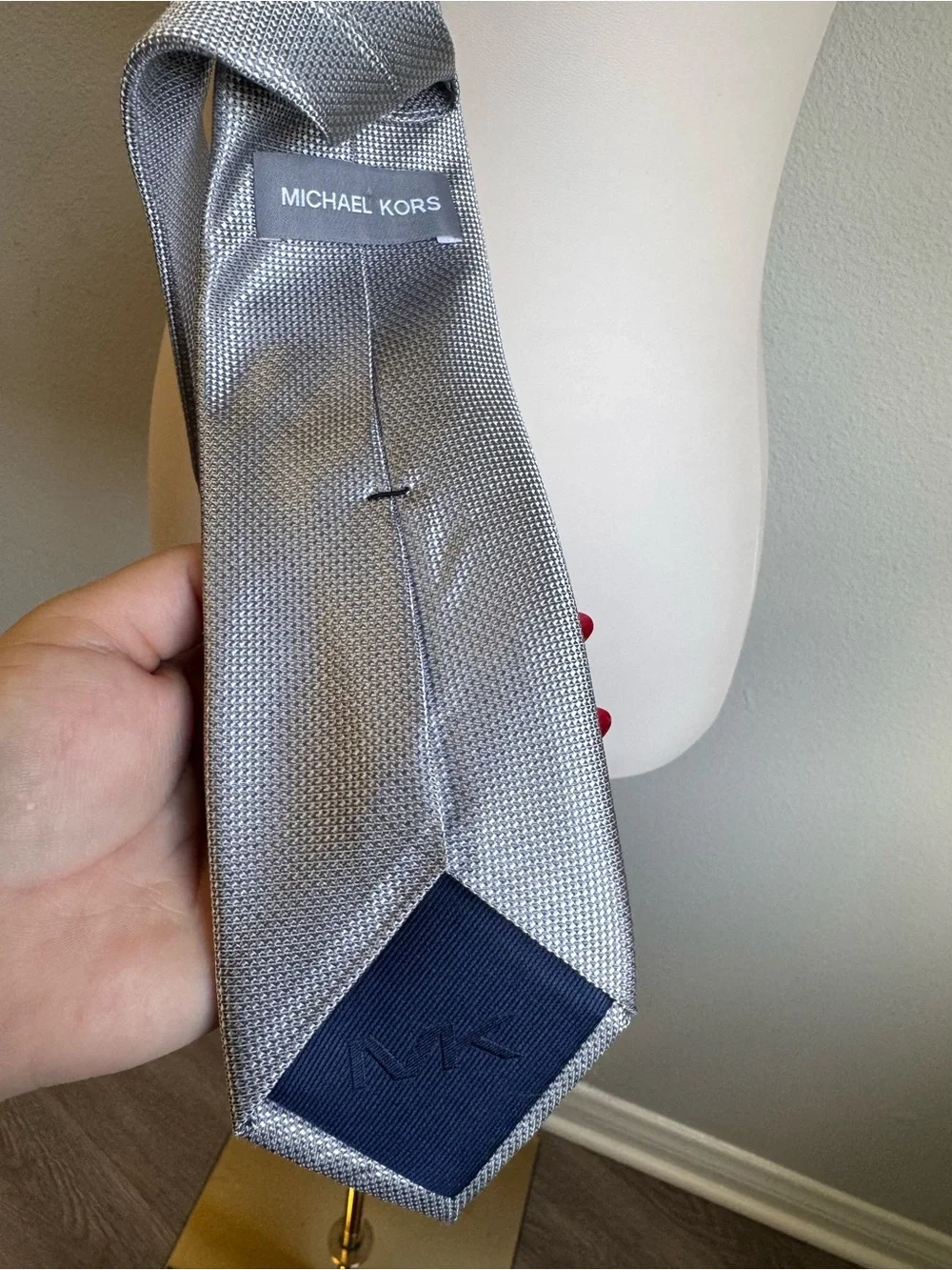 NEW Mens Michael Kors Classic Silver Men's Necktie